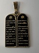 The Ten Commandments tablet pendant in sterling silver.Height 3.2 cm.