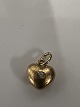 14k Hjerte med indlagt diamant massivt guldCharms / VedhængHøjde 1,3 cm.