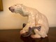 Rare Dahl Jensen Figurine, Polar Bear with Salmon