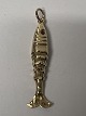 14 karat gold. Fish with red stones.Charms / Pendants.Height 4.0 cm.