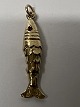 14 karat gold. Fish with red stones.Charms / Pendants.Height 2.9 cm.