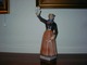 Large Dahl Jensen Figurine: Waving Girl from Fanoe